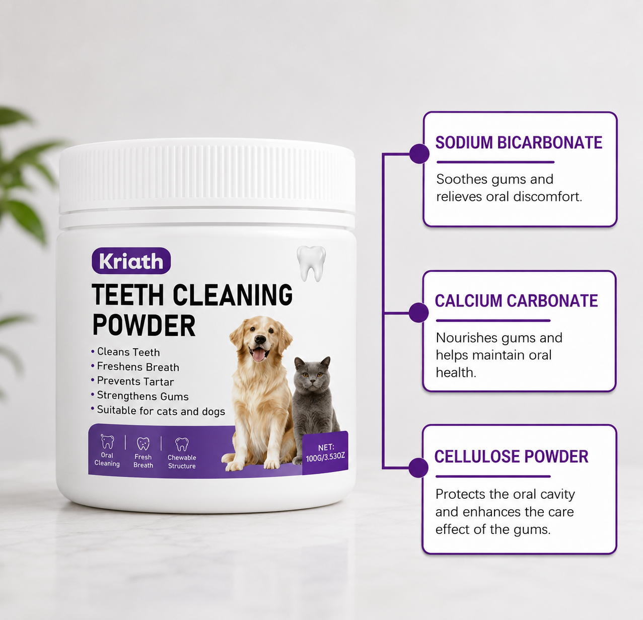 Sploofle Daily Dental Powder for Dogs & Cats