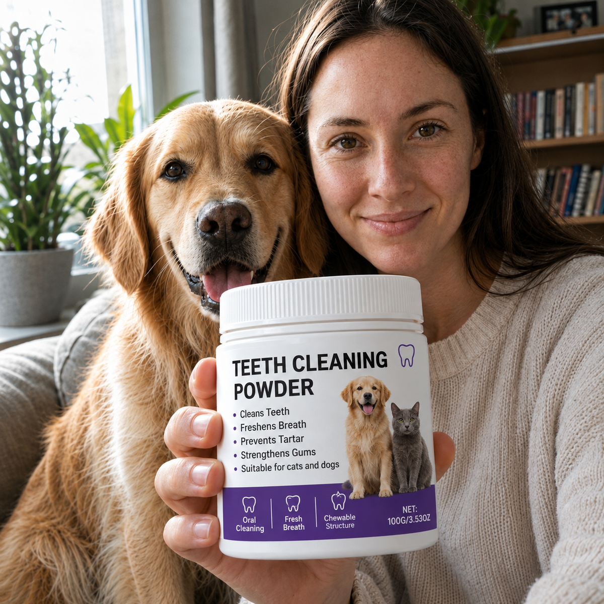 Sploofle Daily Dental Powder for Dogs & Cats